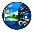 Circular icon with a cropped photo and checklist, download, gear, and speedometer symbols for prepping images